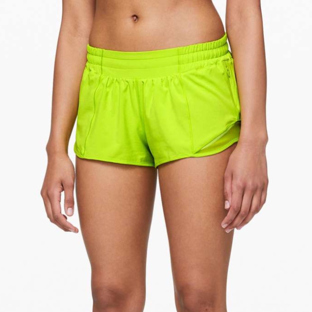 Lululemon hotty hot lime pop shorts